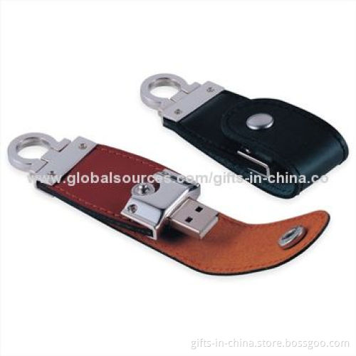 Leather USB Flash Drive, USB2.0 Interface and Memory Capacity
